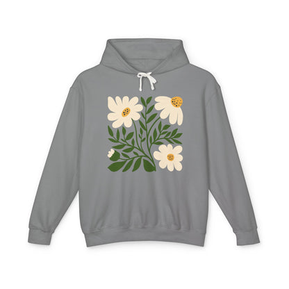 Minimal Yellow Bloom Lightweight Women's Hooded Sweatshirt