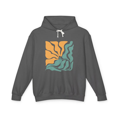 Abstract Sun & Ocean Wave Lightweight Women's Hooded Sweatshirt