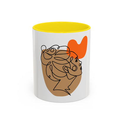Abstract Line Art Woman Accent 110z Mug