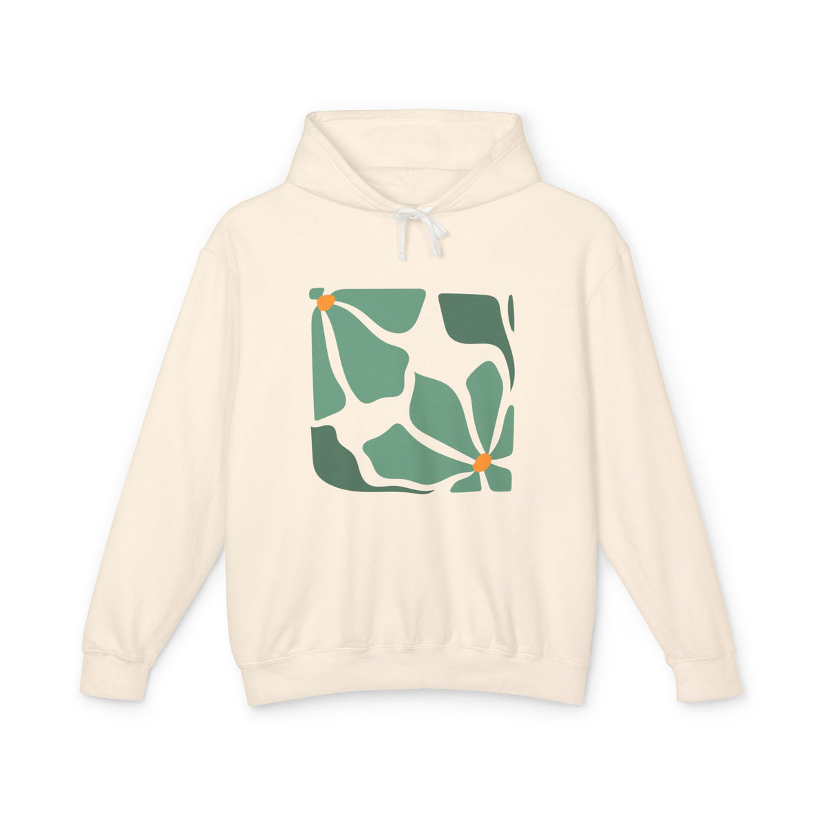 Abstract Botanical Floral Lightweight Women's Hooded Sweatshirt