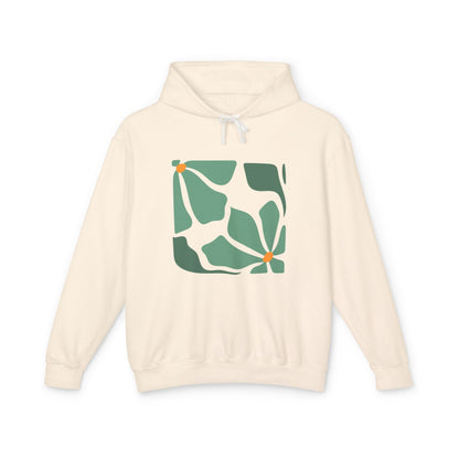 Abstract Botanical Floral Lightweight Women's Hooded Sweatshirt