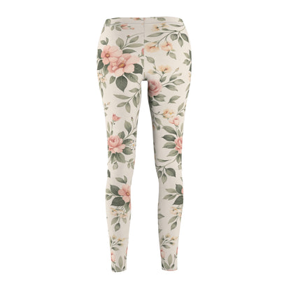 Floral Vintage Rose Women's Casual Leggings