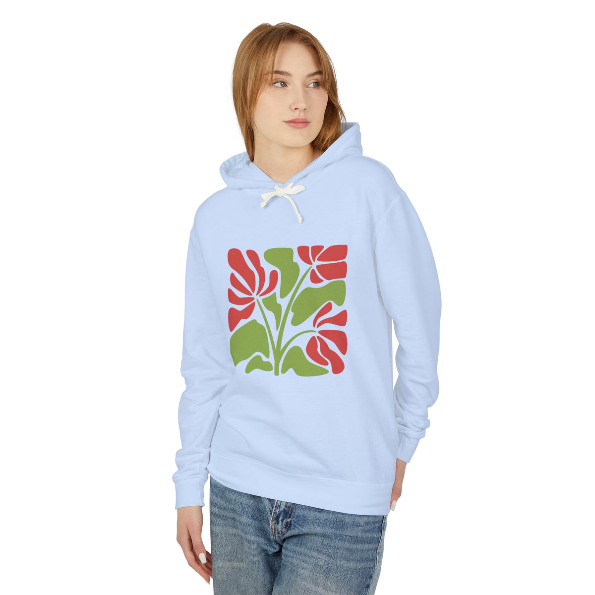 Botanical Floral Lightweight Women's Hooded Sweatshirt