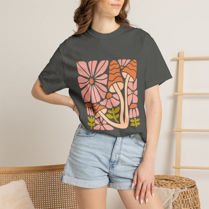 Floral Retro Waves Garment-Dyed Women's T-Shirt