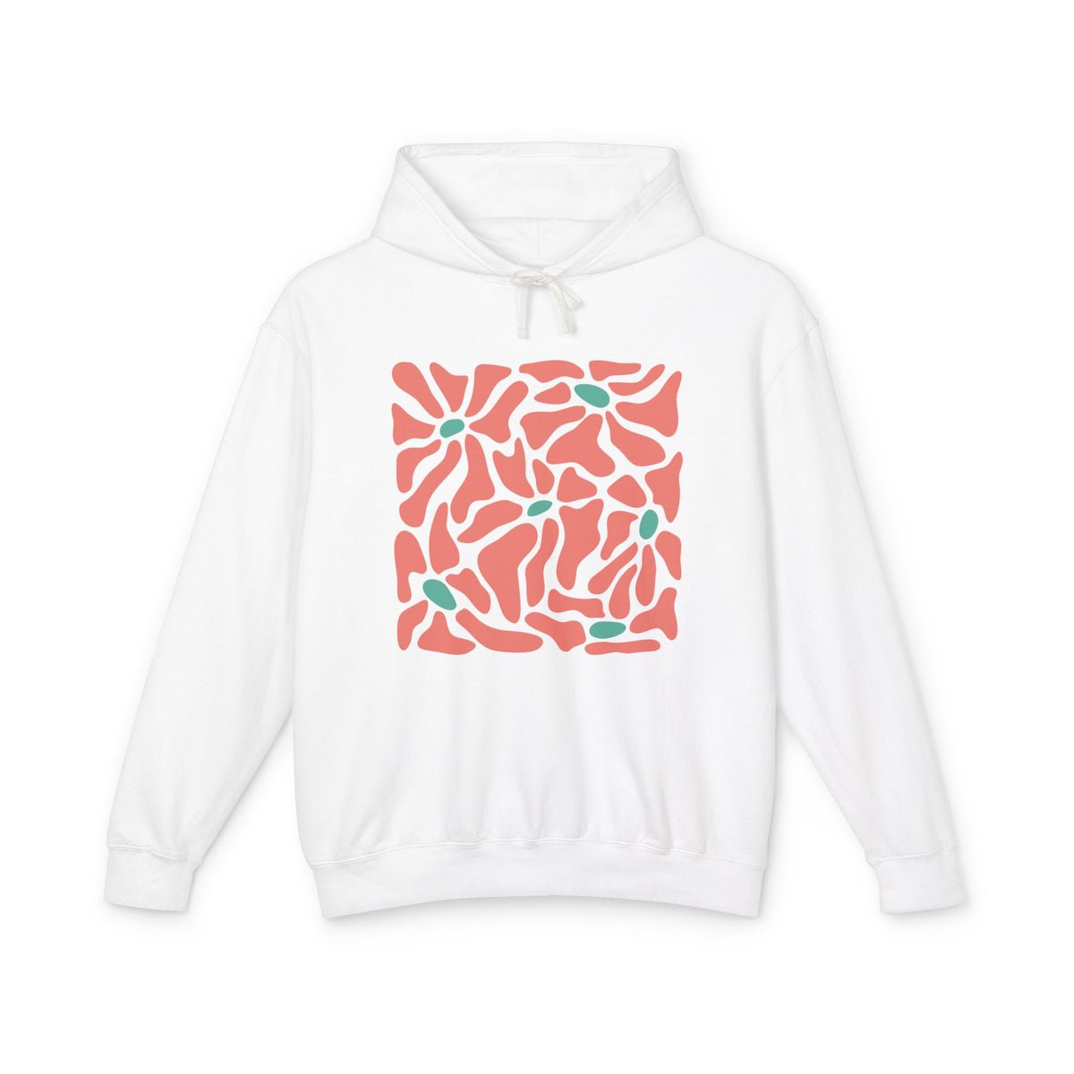 Abstract Coral Wave Lightweight Women's Hooded Sweatshirt
