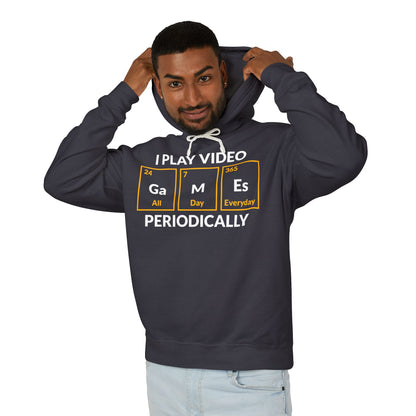 “I Play Video Games Periodically” Lightweight Hooded Sweatshirt