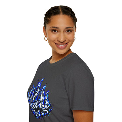 Blue Digital Flame Graphic Women's Tee