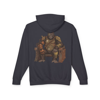 Steampunk Gorilla Throne Lightweight Hooded Sweatshirt