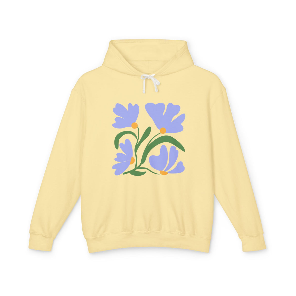 Lavender Tulip Graphic Lightweight Women's Hooded Sweatshirt