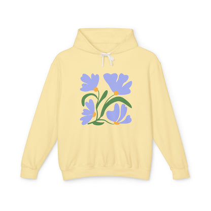 Lavender Tulip Graphic Lightweight Women's Hooded Sweatshirt