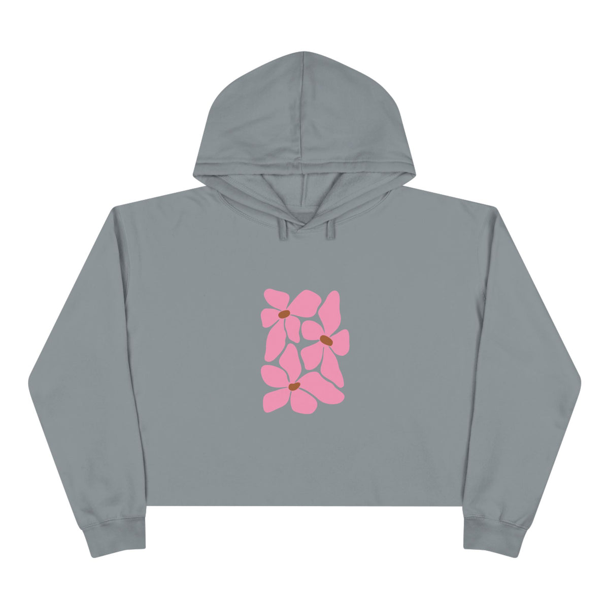 Pink Petal Bloom Crop Hoodie