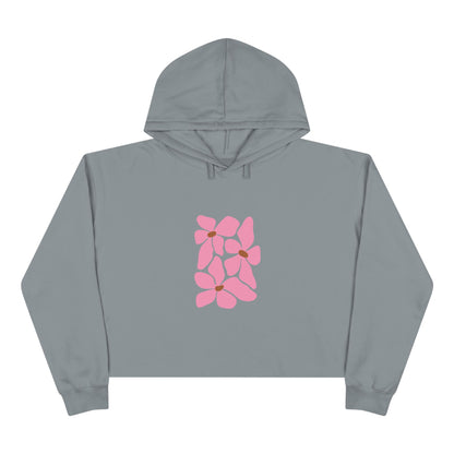 Pink Petal Bloom Crop Hoodie