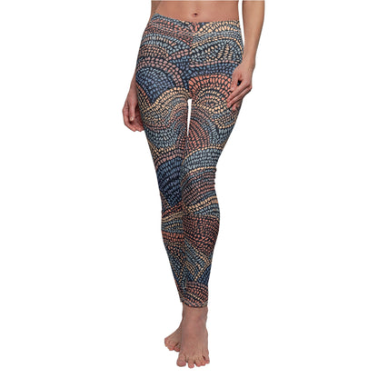 Abstract Sunset Knit Women's Casual Leggings