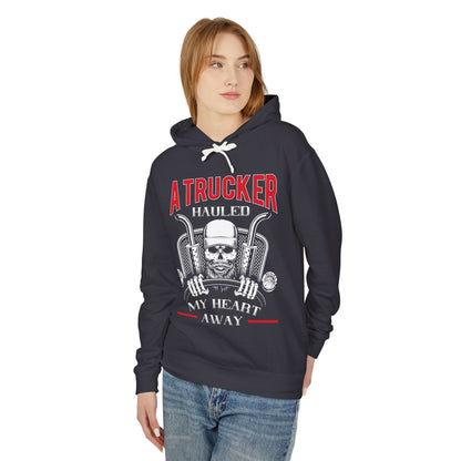 A Trucker Hauled My Heart Away Lightweight Hooded Sweatshirt