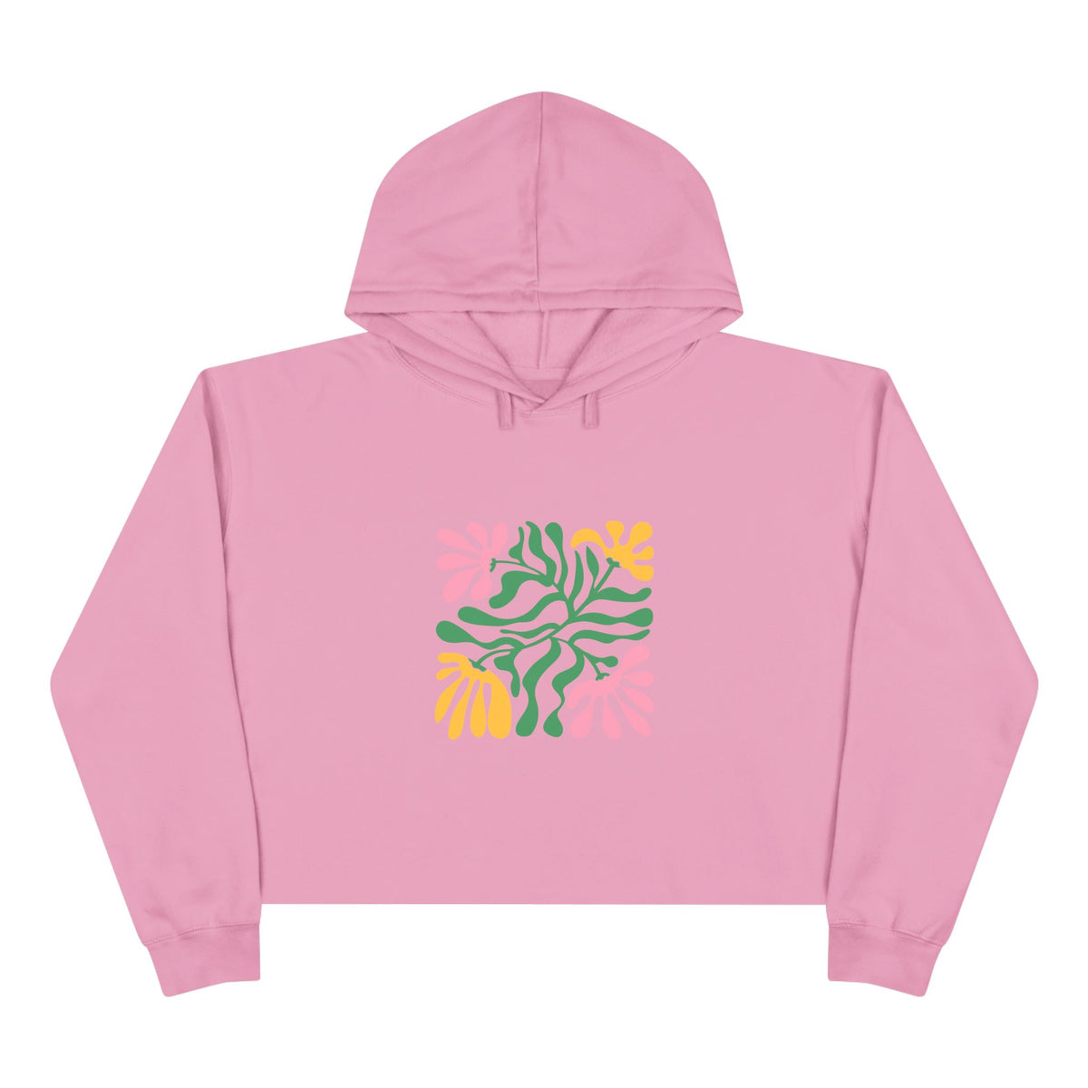 Floral Cutout Abstract Crop Hoodie