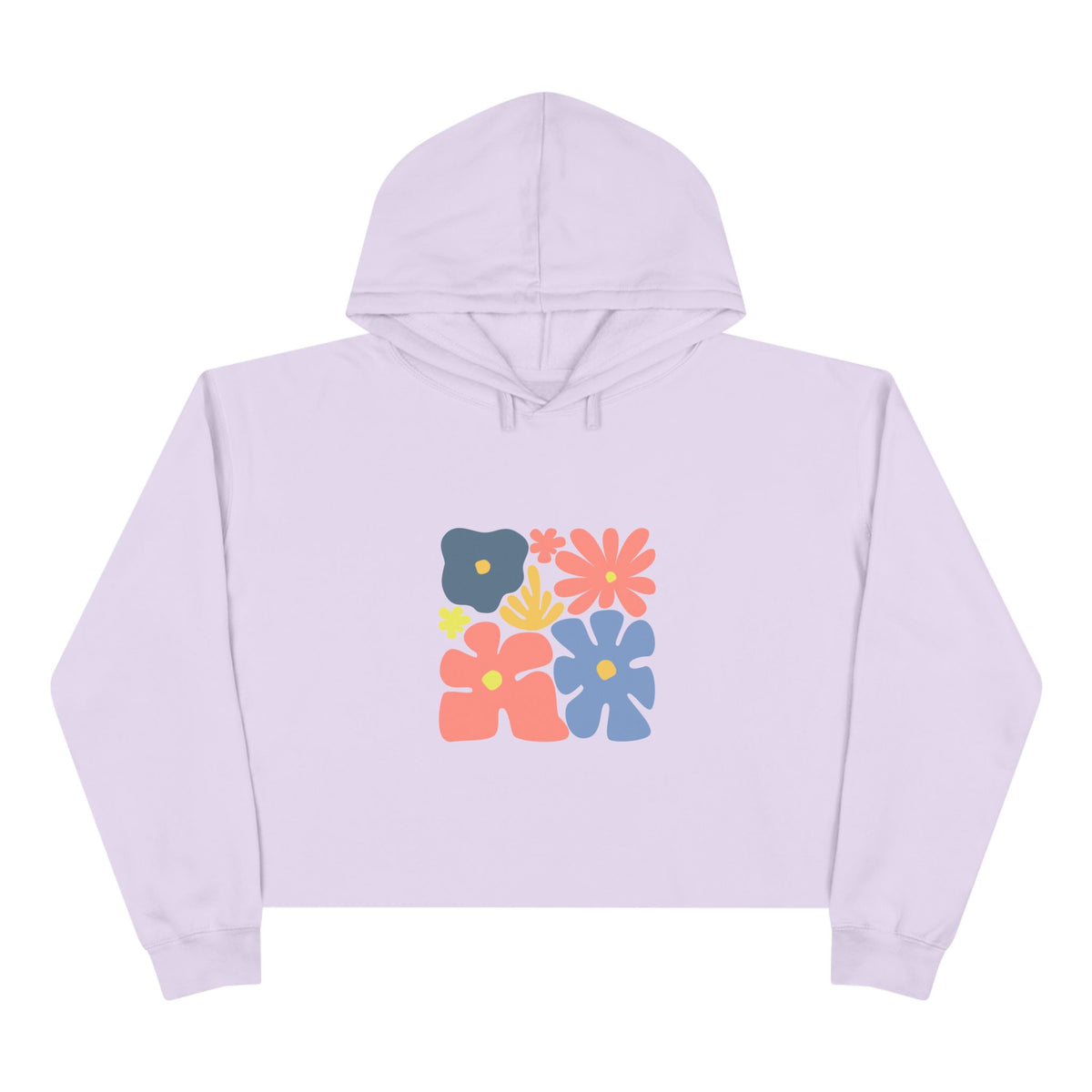 Colorful 70s Bloom Crop Hoodie