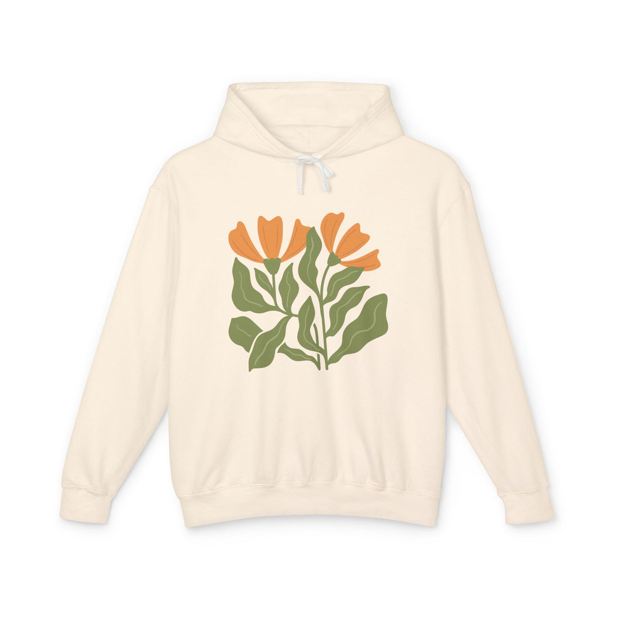 Botanical Tulip Flower Lightweight Women's Hooded Sweatshirt