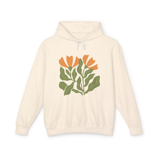 Botanical Tulip Flower Lightweight Women's Hooded Sweatshirt