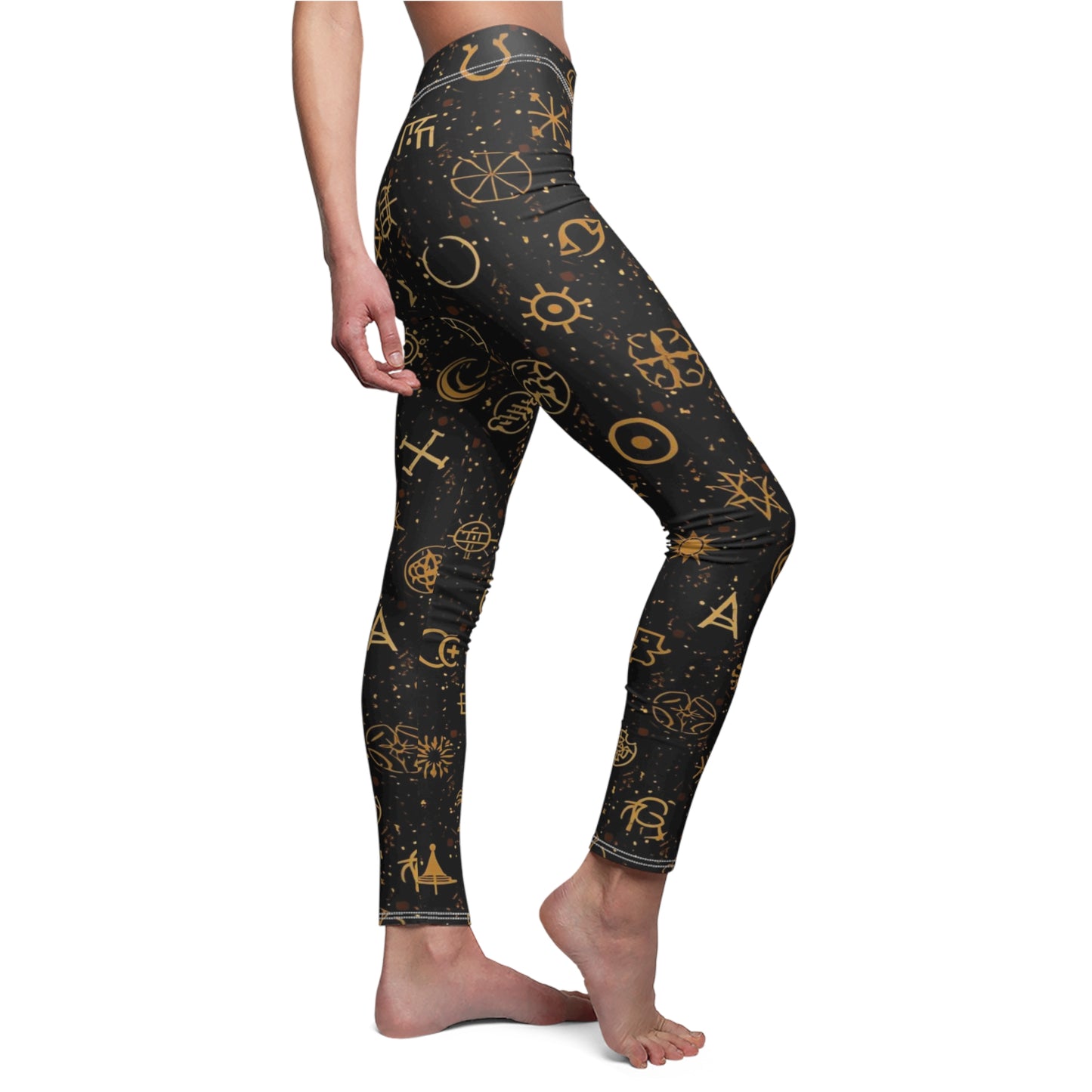 Golden Celestial Symbol Women's Casual Leggings