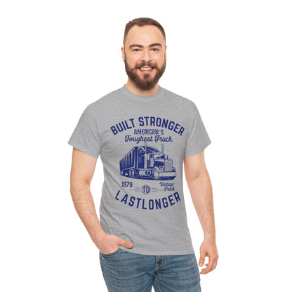 Built Stronger Last Longer Trucker Illustration Tee