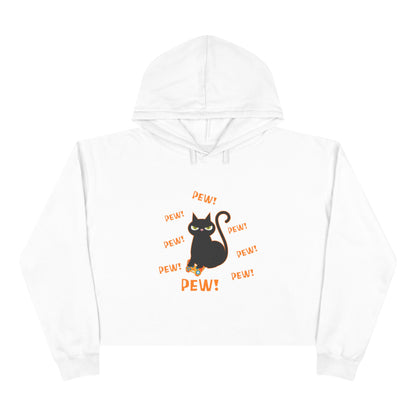 Pew! Cat Crop Hoodie