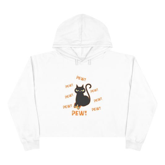 Pew! Cat Crop Hoodie