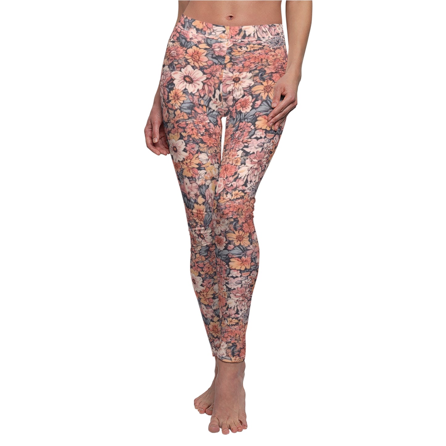 Floral Vintage Black Women's Casual Leggings