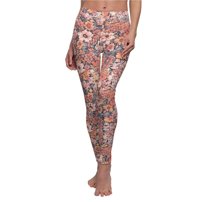 Floral Vintage Black Women's Casual Leggings