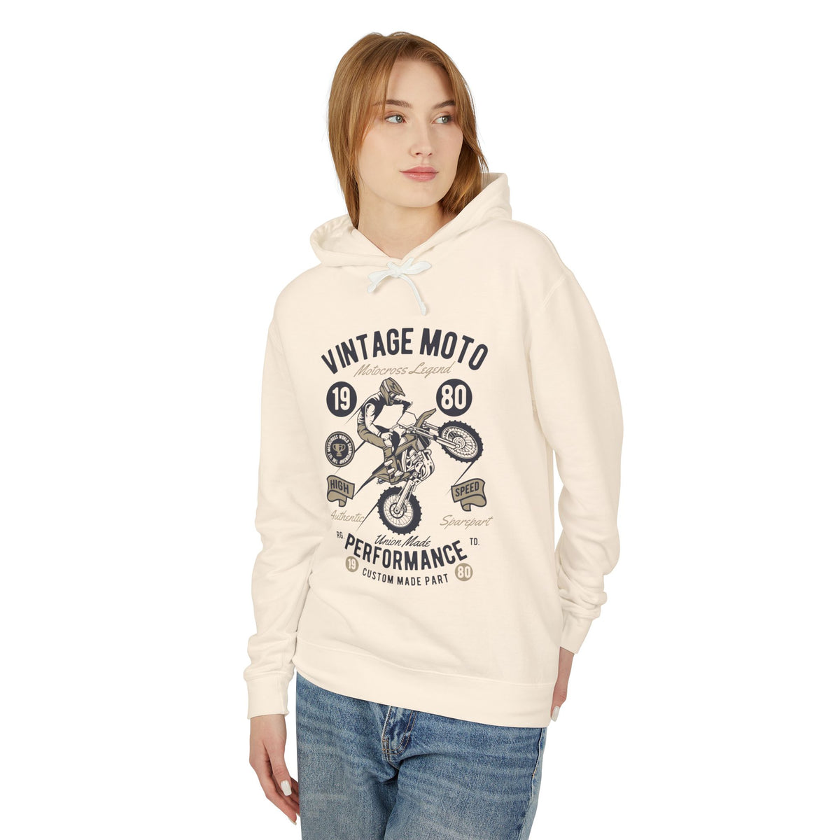 Vintage Moto Lightweight Hooded Sweatshirt