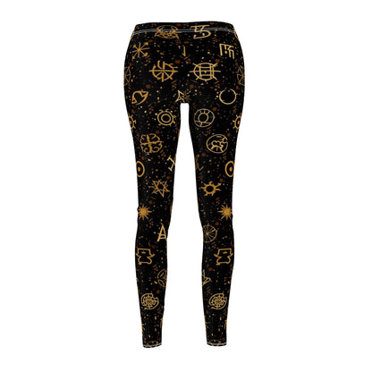 Golden Celestial Symbol Women's Casual Leggings
