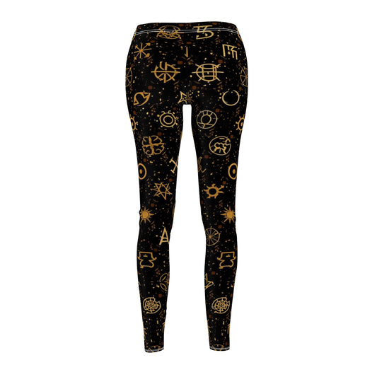 Golden Celestial Symbol Women's Casual Leggings