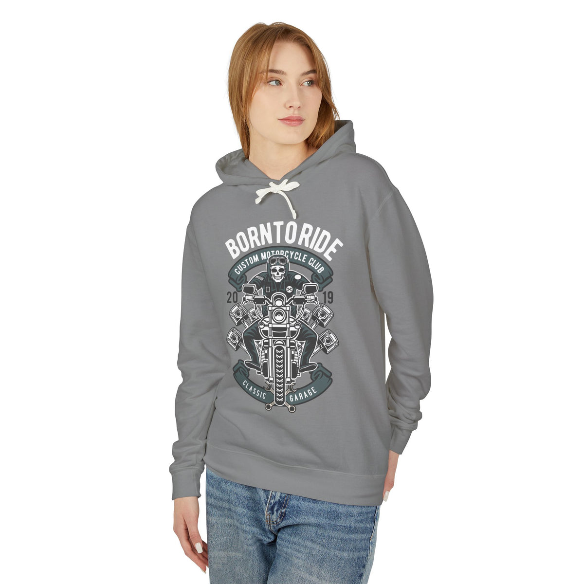 Born To Ride Motorcycle Lightweight Hooded Sweatshirt