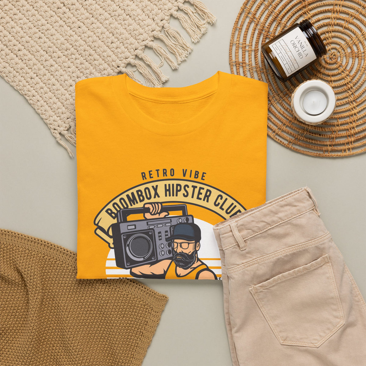 Retro Vibe Hipster Boombox Club T-Shirt