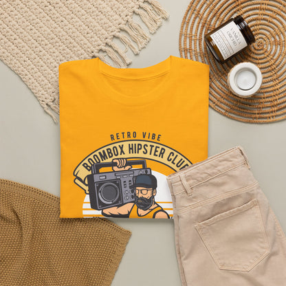 Retro Vibe Hipster Boombox Club T-Shirt