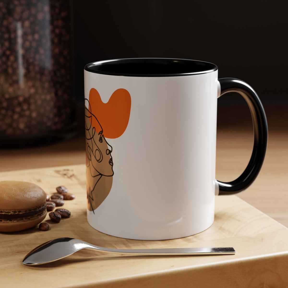 Abstract Line Art Woman Accent 110z Mug