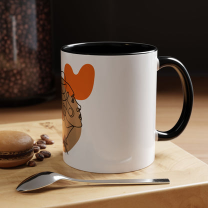 Abstract Line Art Woman Accent 110z Mug