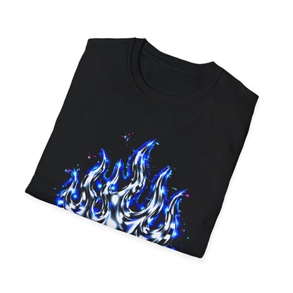 Blue Digital Flame Graphic Women's Tee