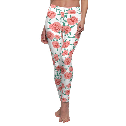 Floral Rose Print Women's Casual Leggings