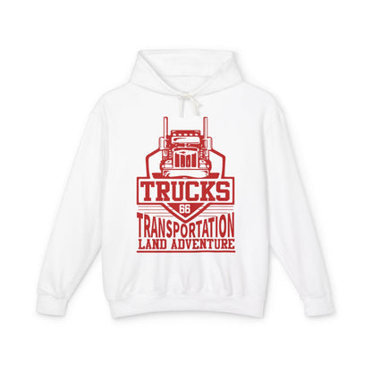 Trucks Transportation Land Adventure Lightweight Hooded Sweatshirt