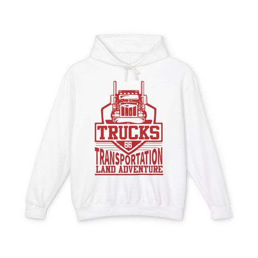 Trucks Transportation Land Adventure Lightweight Hooded Sweatshirt