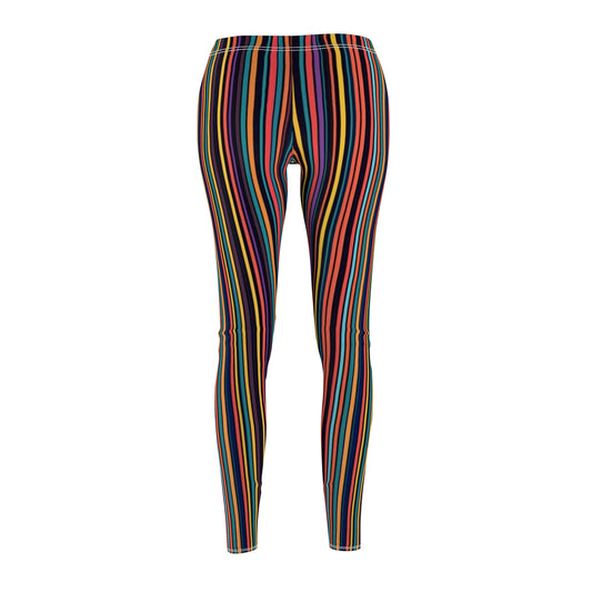 Vertical Rainbow Stripe Women's Casual Leggings