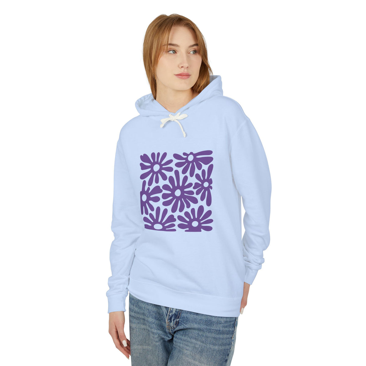 Daisy Block Lightweight Women's Hooded Sweatshirt