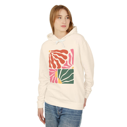 Abstract Geometric Color Block Lightweight Women's Hooded Sweatshirt