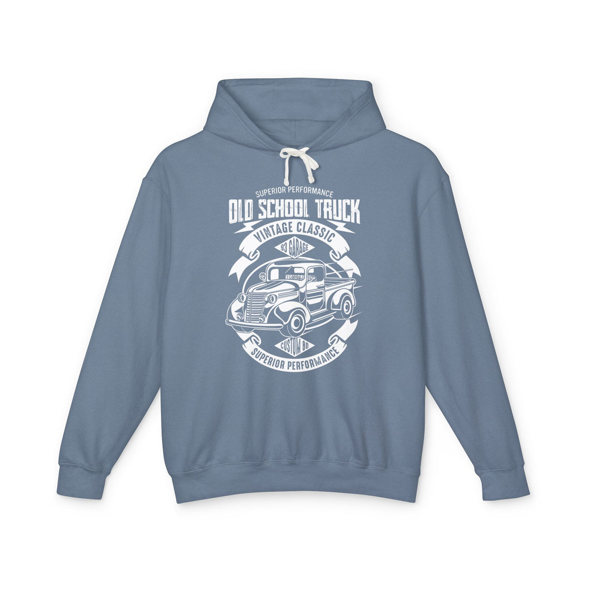 Old School Truck Vintage Classic Lightweight Hooded Sweatshirt