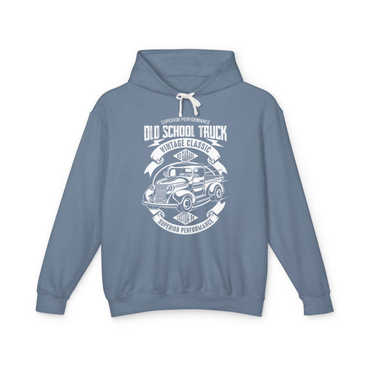 Old School Truck Vintage Classic Lightweight Hooded Sweatshirt