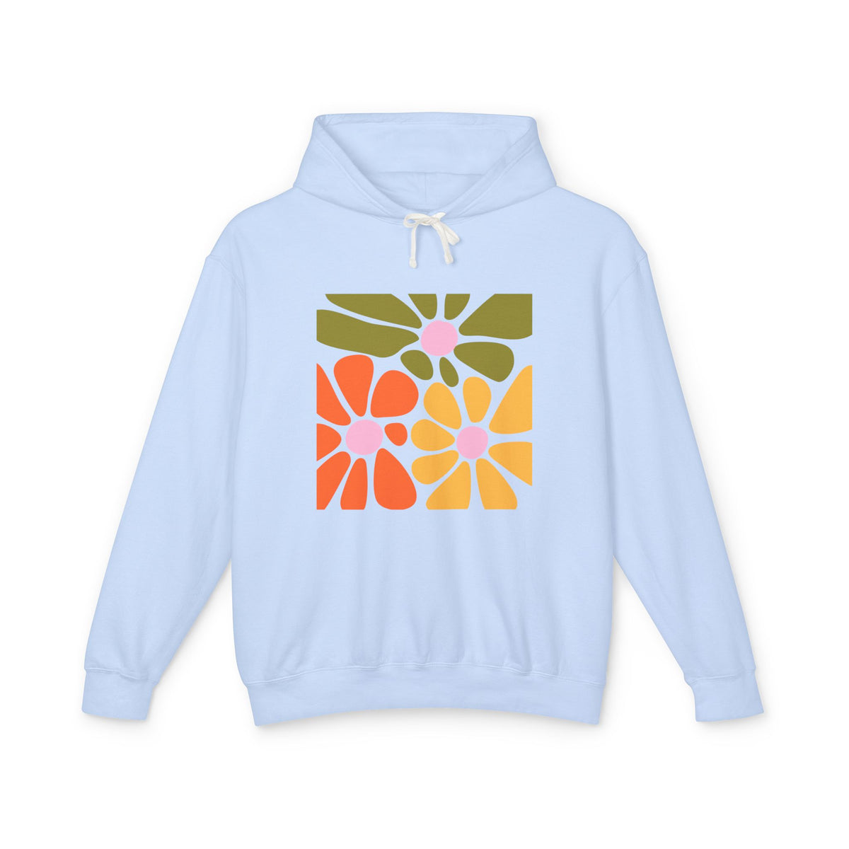 Retro Floral Mosaic Lightweight Women's Hooded Sweatshirt