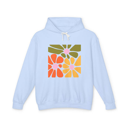 Retro Floral Mosaic Lightweight Women's Hooded Sweatshirt