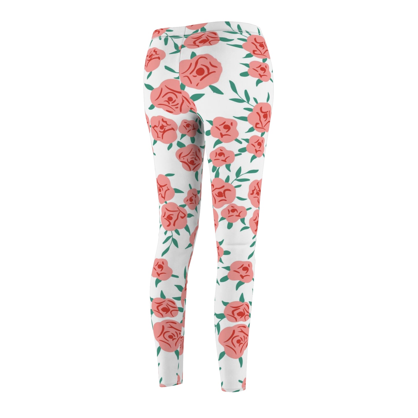 Floral Rose Print Women's Casual Leggings