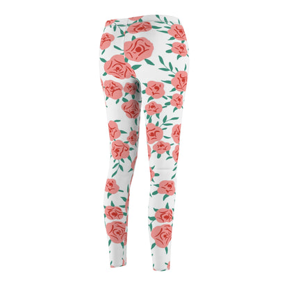 Floral Rose Print Women's Casual Leggings