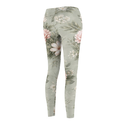 Floral Sage Vintage Women's Casual Leggings